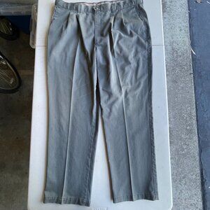 Vintage Dockers Made in USA 100% Cotton Gray Pleated Khakis 40x31.5